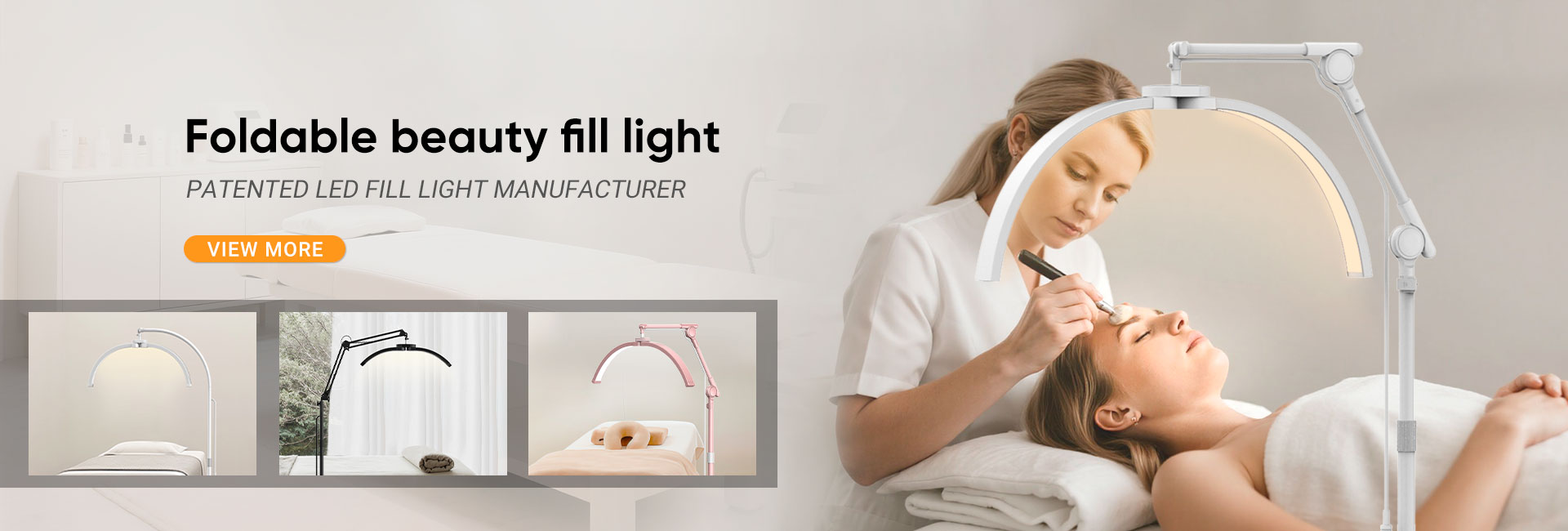 Professional half moon beauty lamp with adjustable LED lighting for salon and studio