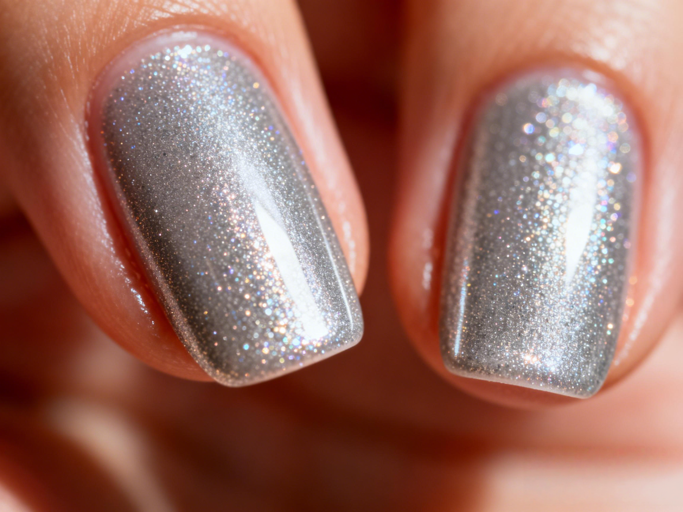 Cured gel nail polish finish on professional manicure